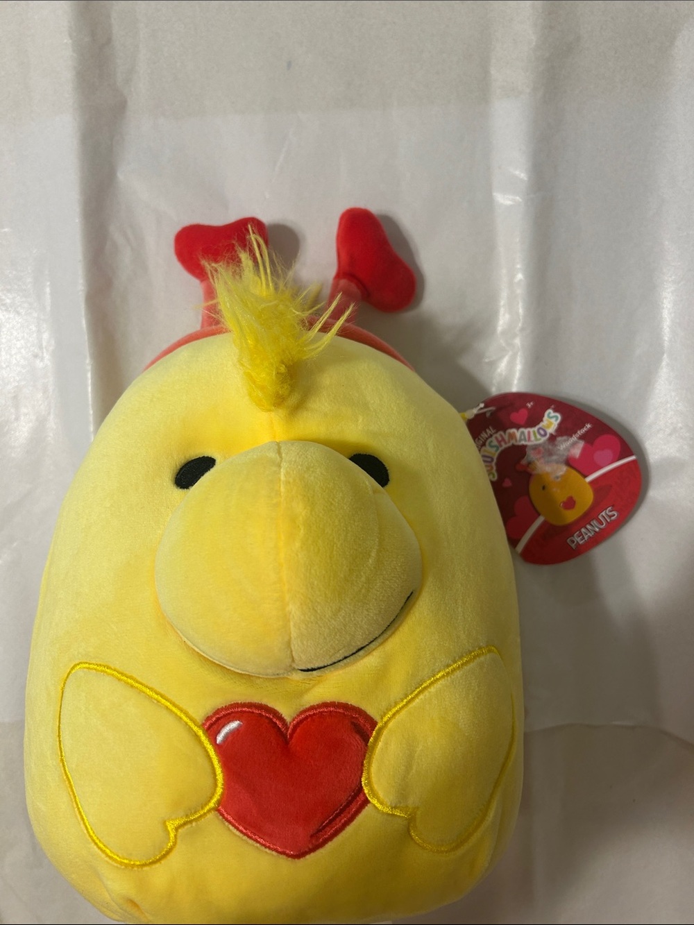 Peanuts Yellow Plush Chick with Red Heart Accent